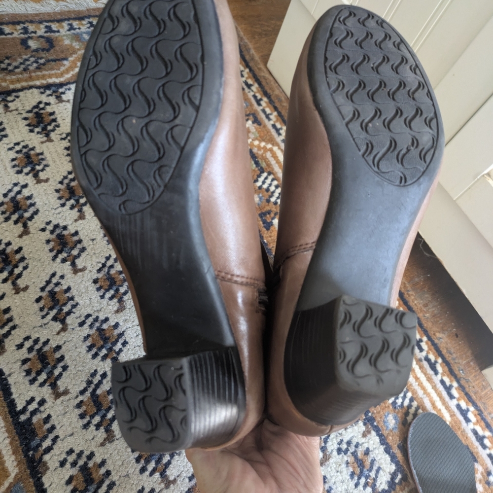 Brown Leather  Midcalf Booties By Walksmart - Picture 6 of 8